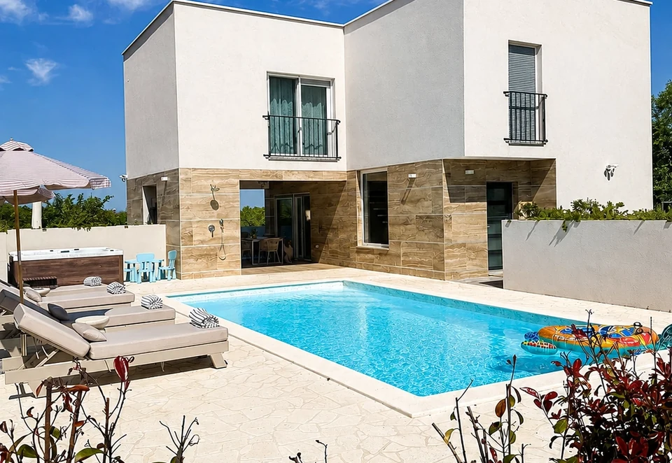 Villa Julija private pool and villa exterior